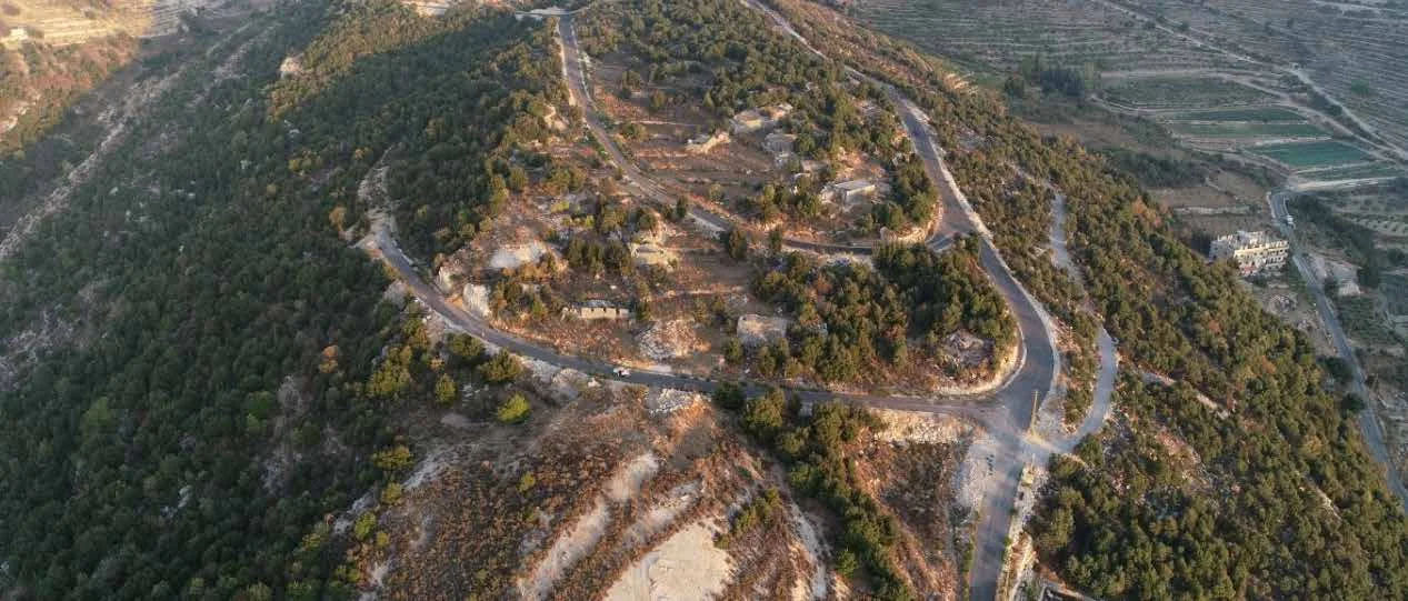 Aerial view of the Liwan Village mountain site